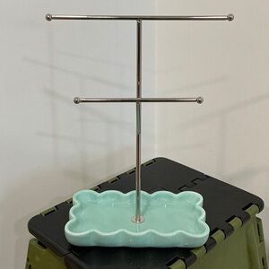 Elegant Silver and Mint Jewelry Stand